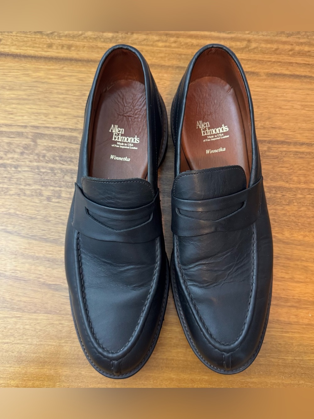 Allen Edmonds men’s Black Leather Winnetka Loafers Size 11
